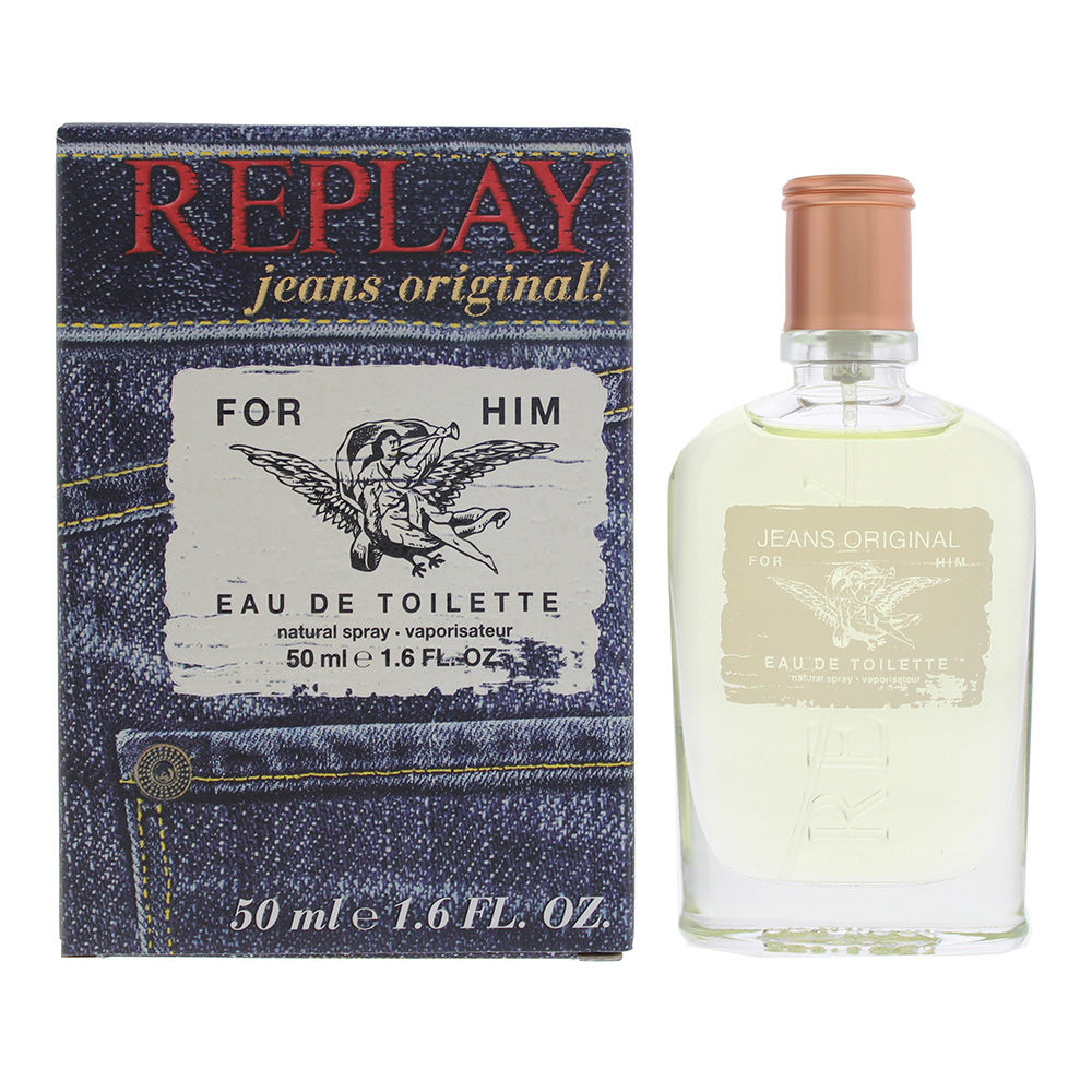Replay Men's Jeans Original Edt Spray 1.7 oz Fragrances 737052582078