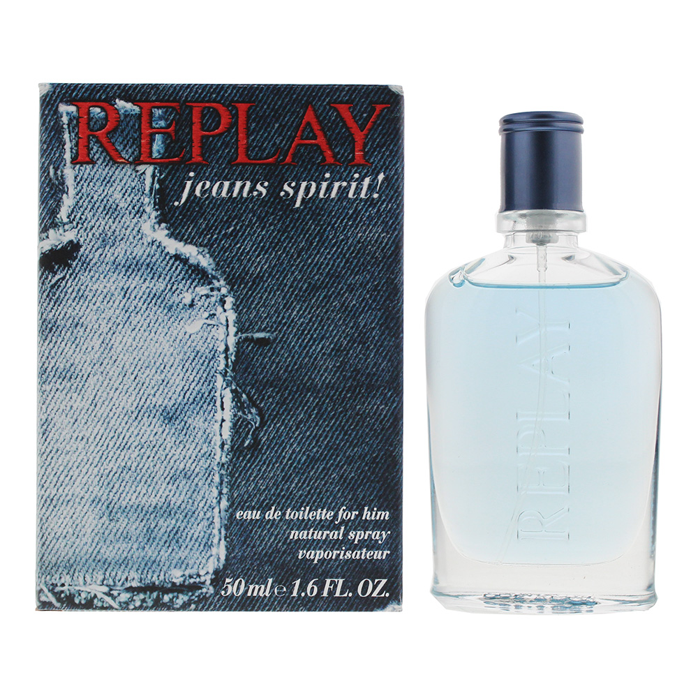 Replay Men's Jeans Spirit! Edt Spray 1.7 oz Fragrances 737052348636