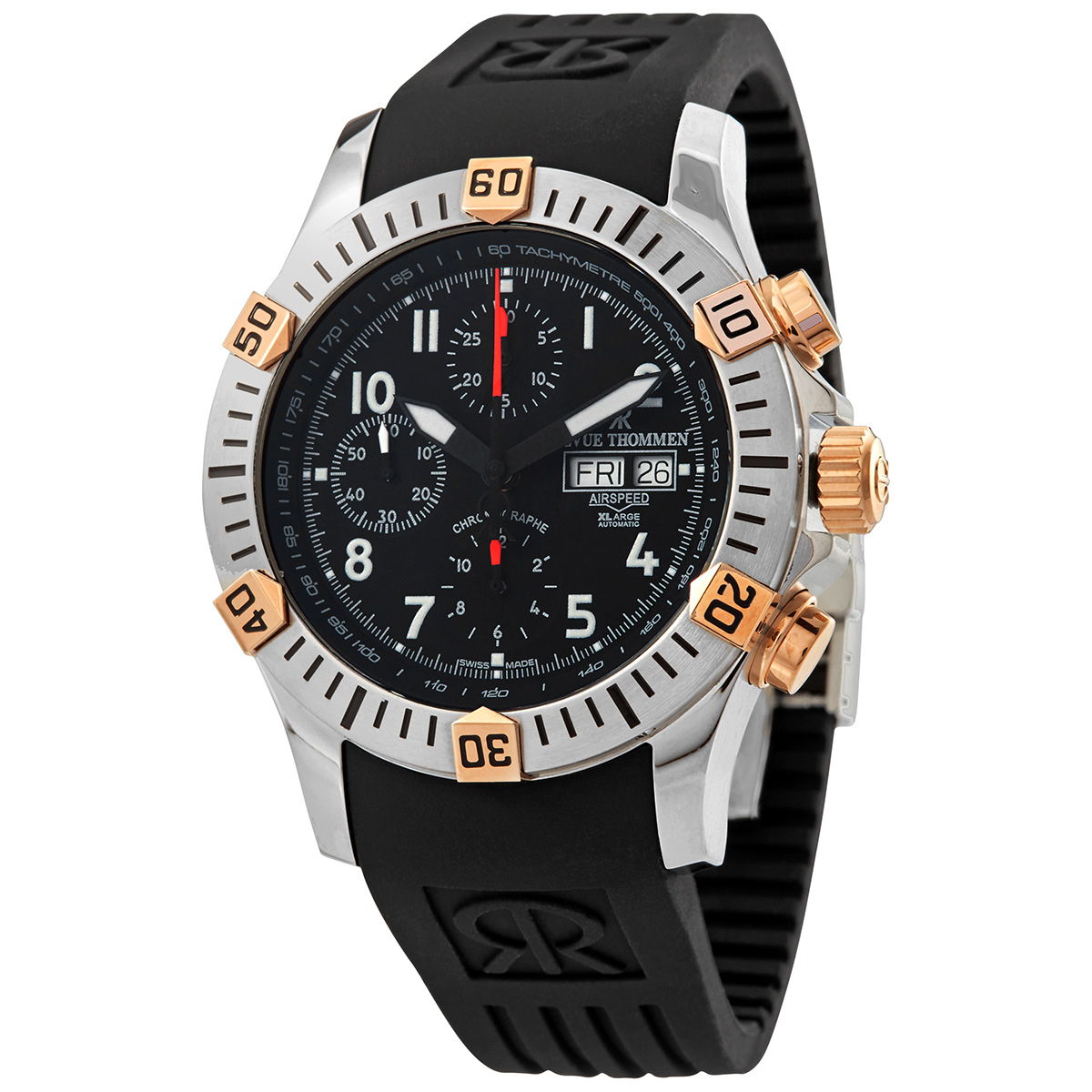Revue Thommen Air speed Chronograph Automatic Black Dial Men's Watch 16071.6854