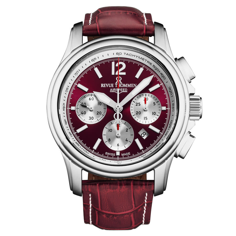 Revue Thommen Air Speed Chronograph Automatic Red Dial Men's