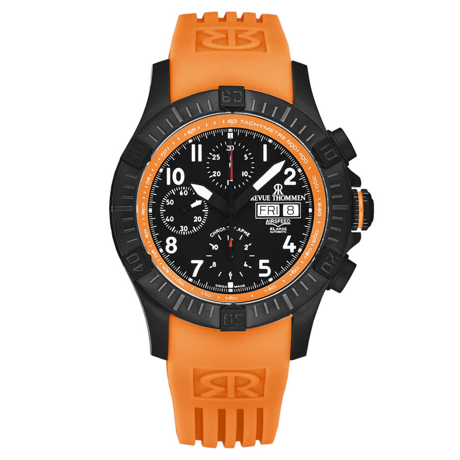 Revue Thommen Air speed Chronograph Black Dial Men's Watch 16071.6779
