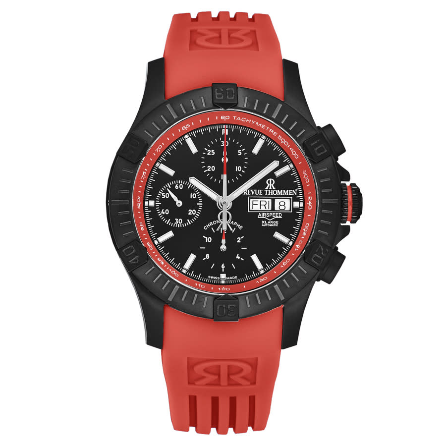 Revue Thommen Air speed Chronograph Black Dial Men's Watch 16071.6676