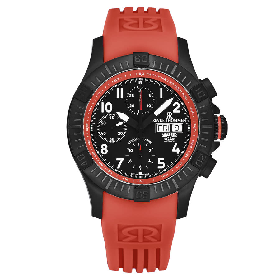 Revue Thommen Air speed Chronograph Black Dial Men's Watch 16071.6776