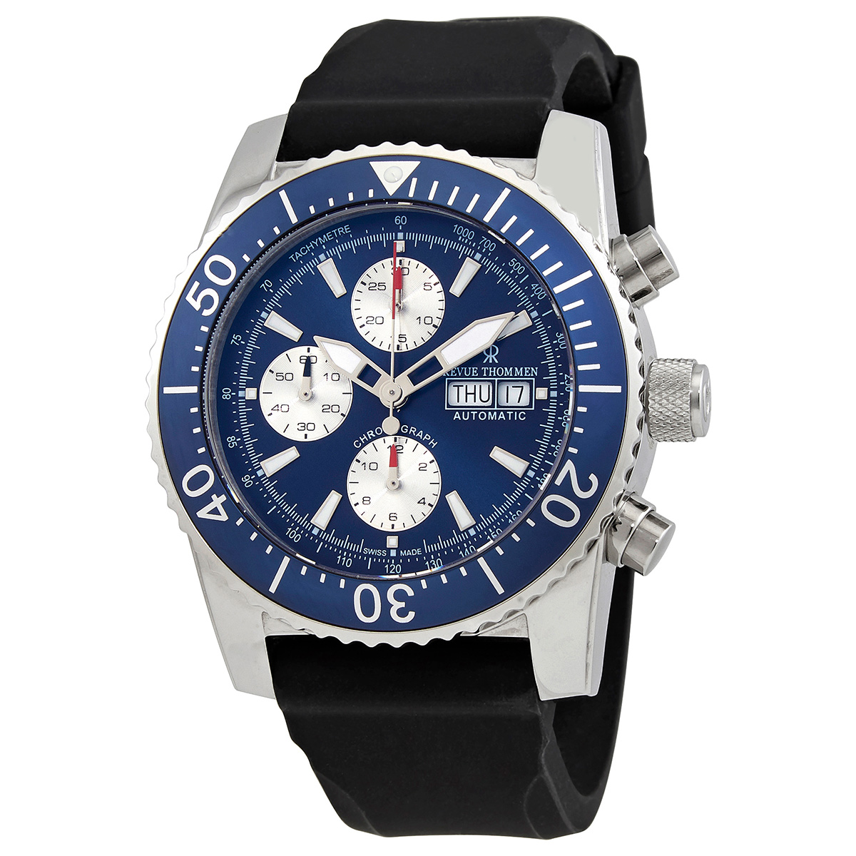 Revue Thommen Diver Chronograph Automatic Blue Dial Men's Watch 17030.6535