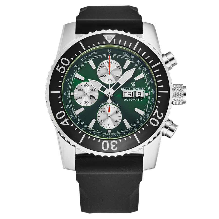 Revue Thommen Diver Chronograph Automatic Green Dial Men's Watch 17030.6521