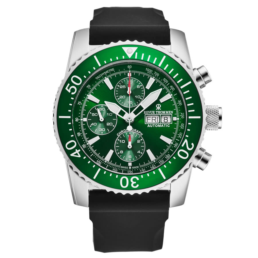 Revue Thommen Diver Chronograph Automatic Green Dial Men's Watch 17030.6532