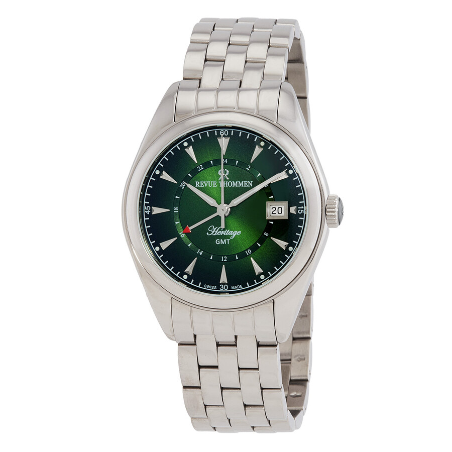 REVUE THOMMEN REVUE THOMMEN HERITAGE AUTOMATIC GREEN DIAL MEN'S WATCH 21010.2334