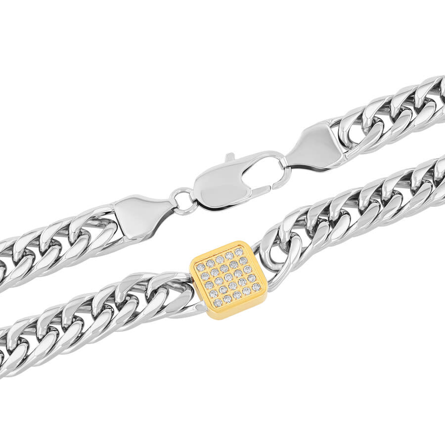 Robert Alton 1/2ctw Diamond With Yellow Finish Stainless Steel 20" Chain In Two-tone