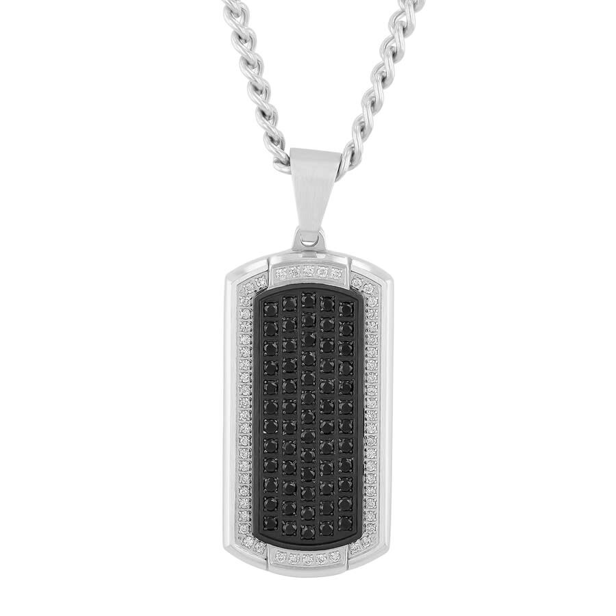 Robert Alton 1/4 CTW Black and White Stainless Steel Men's