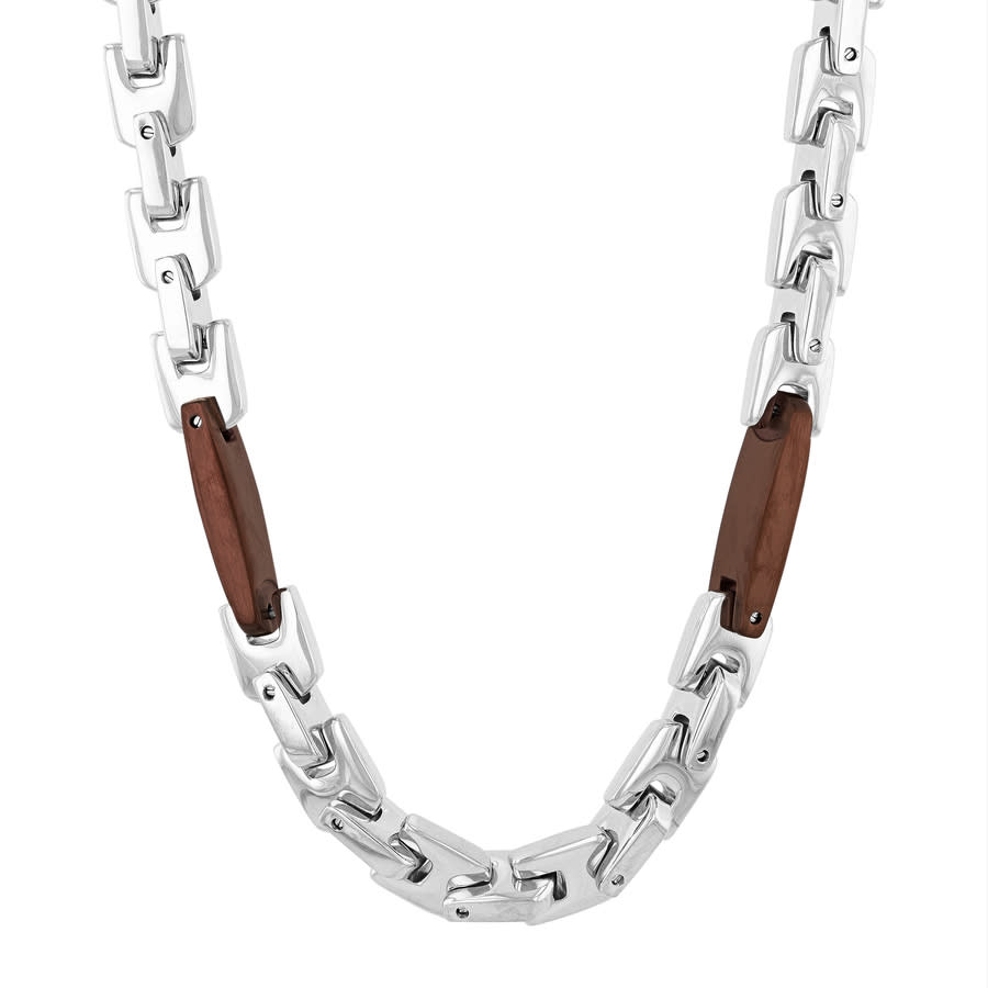 Robert Alton Brown Finish Men's Stainless Steel Chain In Two Tone