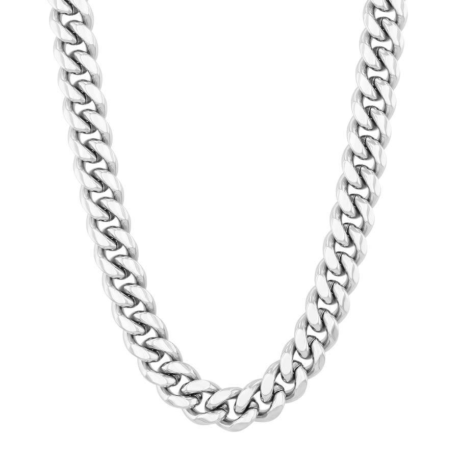 Robert Alton Stainless Steel Polished Or Satin Finish Reversable Curb Link Chain In Silver Tone