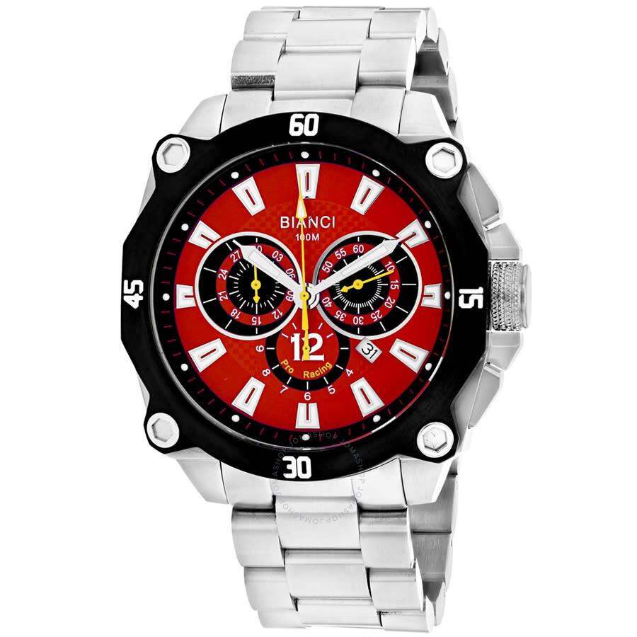 Shop Roberto Bianci Enzo Chronograph Quartz Red Dial Men's Watch Rb71010 In Red   / Black