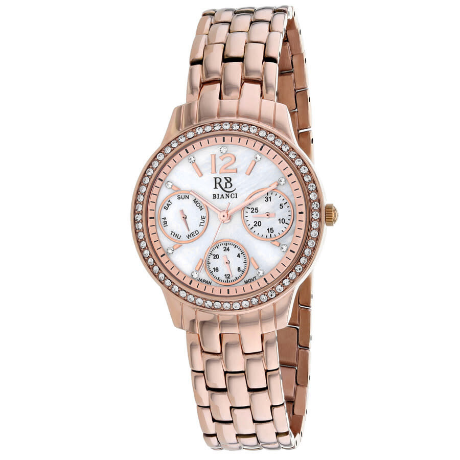 Roberto Bianci Valentini Quartz Mother Of Pearl Dial Ladies Watch Rb0843 In Gold Tone / Mop / Mother Of Pearl / Rose / Rose Gold Tone