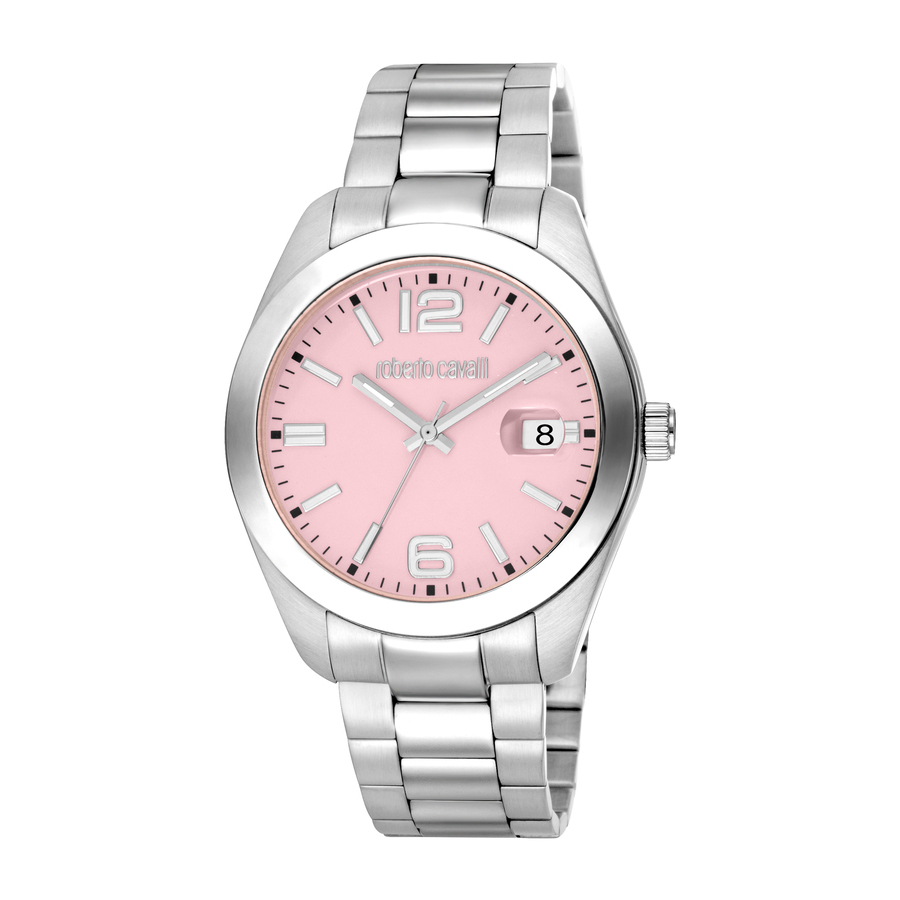 Roberto Cavalli Fashion Watch Quartz Pink Dial Men display picture 1