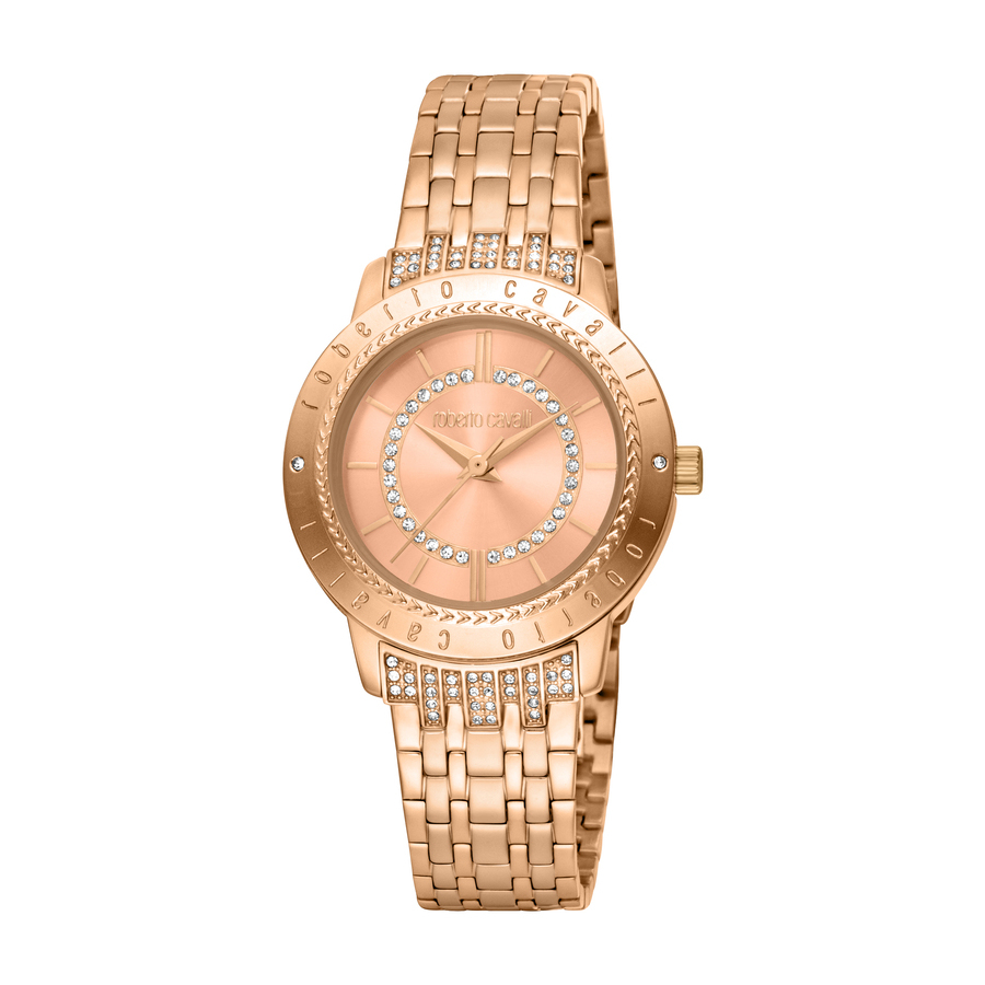 Roberto Cavalli Fashion Watch Quartz Rose Gold Dial Ladies Watch RC5L030M0075
