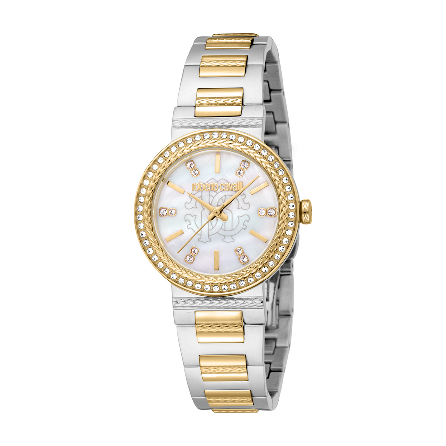 Roberto Cavalli Glam Mother of Pearl Dial Ladies Watch