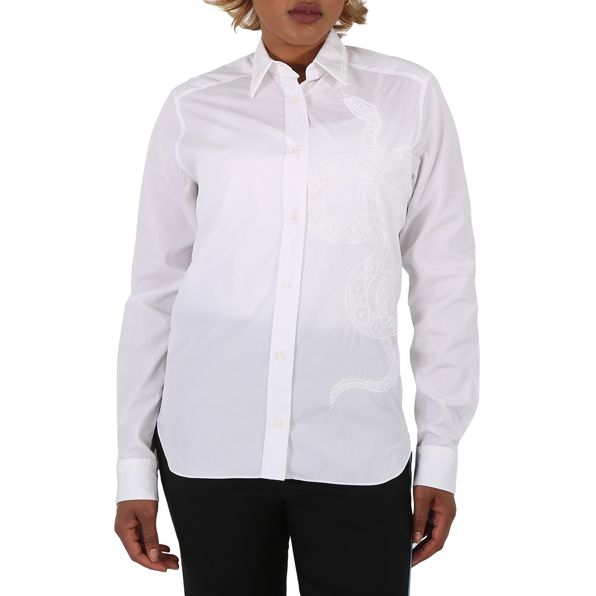 Chemisier Long En Popeline De Coton Blanc - Manches Longues Ouverture Devant | PIECE OF WHITE Taille S