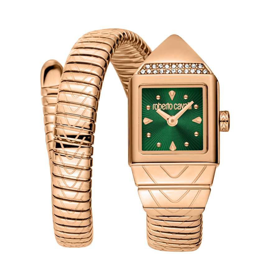 Roberto Cavalli Snake Core Green Dial Ladies Watch RC5L076M0045