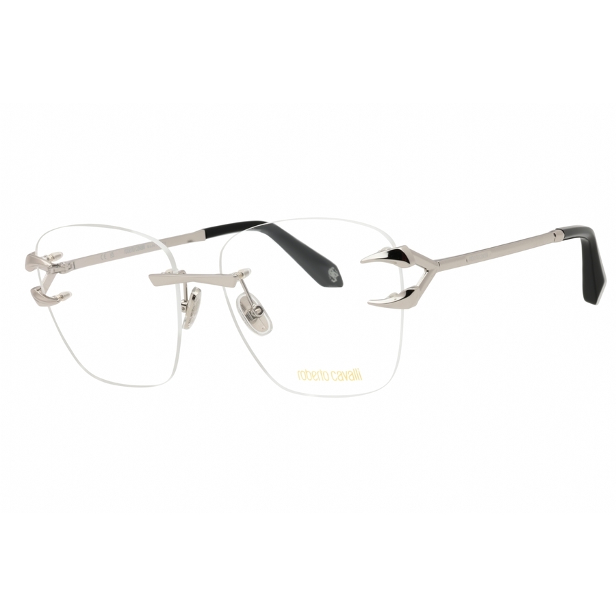 Roberto Cavalli Unisex Silver Tone Rectangular Eyeglass Frames Vrc022