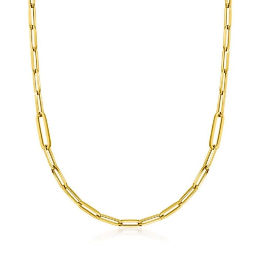 Roberto Coin 18k Alternating Size Paperclip Link Chain 17