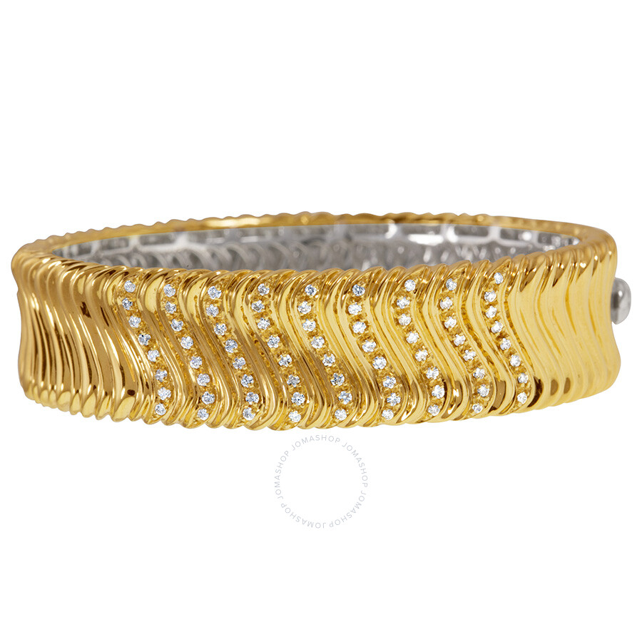 Roberto Coin 18k Yellow Gold Diamond Cuff Bracelet Las Jewelry Roberto Coin 18k Yellow Gold Diamond Cuff Bracelet