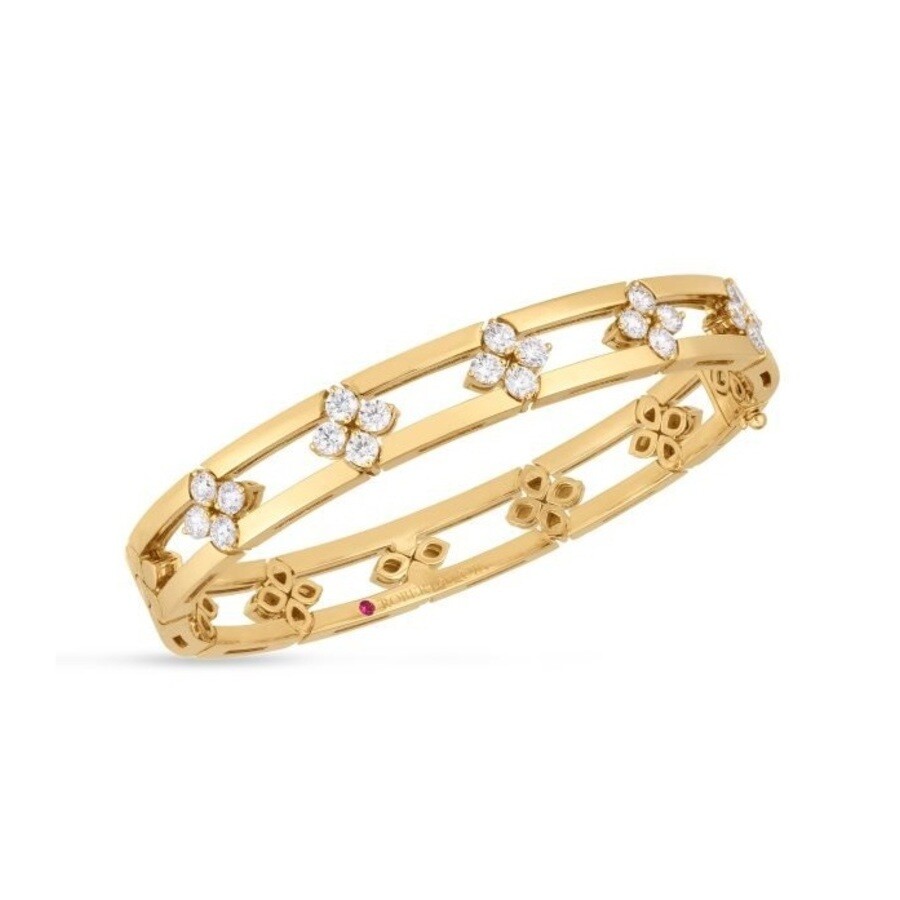 Roberto Coin 18k Yellow Gold Diamond Love In Verona Bangle Bracelet In Gold