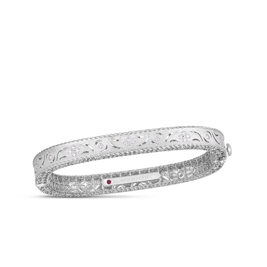 Roberto Coin .34ctw Diamond Princess Bangle - 7773727awbax In Metallic