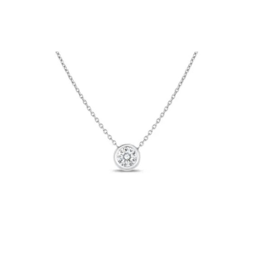 Roberto Coin Diamonds By The Inch 18k White Gold Solitaire Necklace - 001954awch20 In White