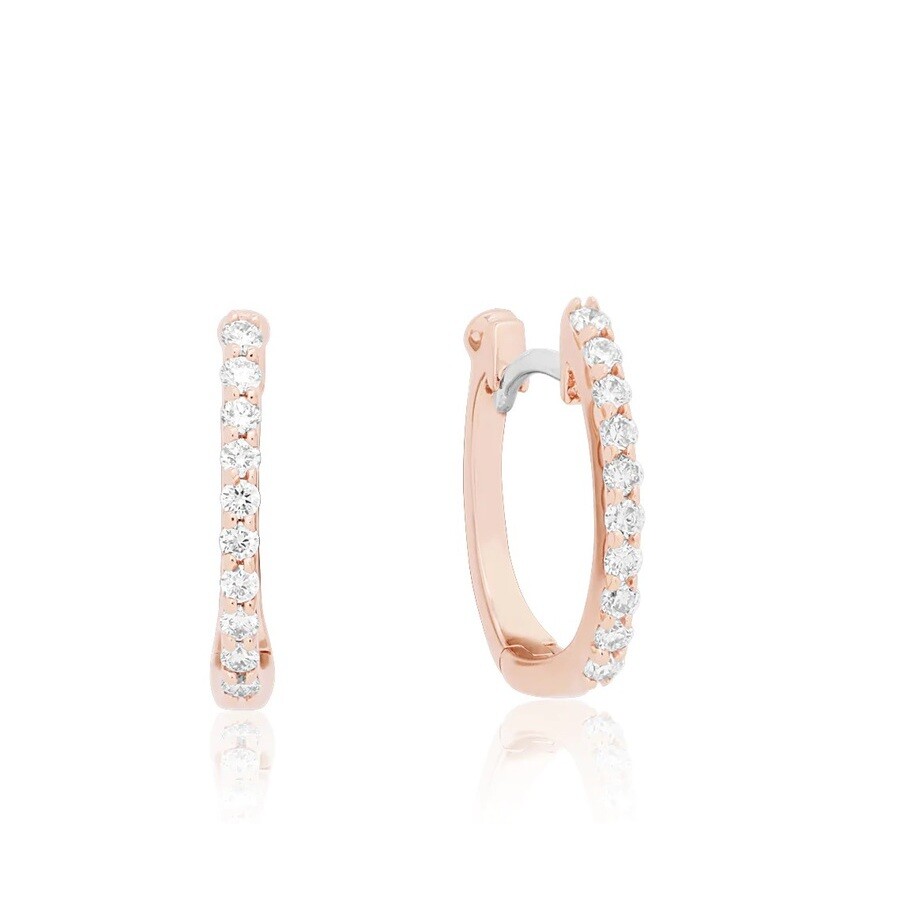 Roberto Coin Rose Gold Huggy Earrings with Diamonds 000466AXERX0  