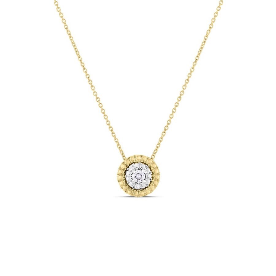 Roberto Coin Siena Small Diamond Dot Necklace In Yellow And White Gold - 111476ajchx0 In Yellow