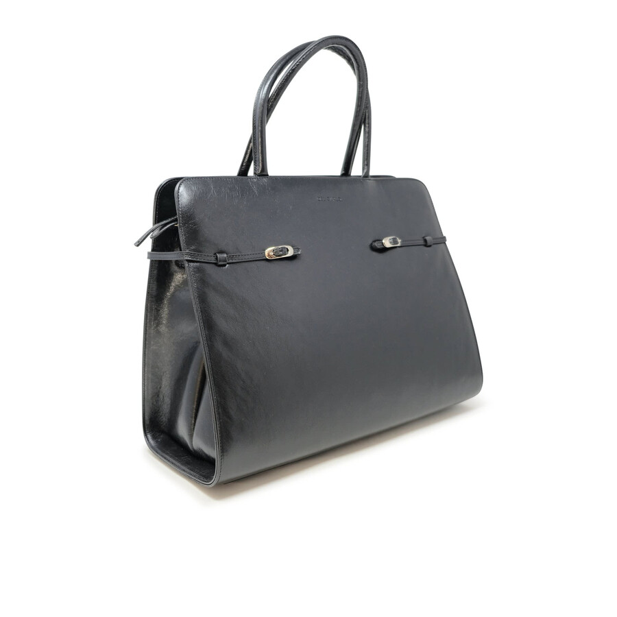 Del Carlo Roberto Black Leather Bag In Black