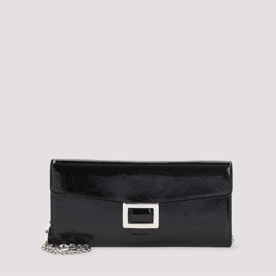 Roger Vivier Belle Clutch In Black