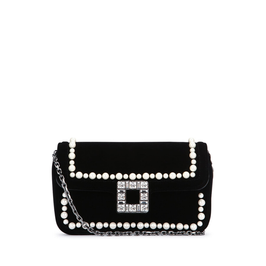 Roger Vivier Jeu De Fille Clutch Bag In Black