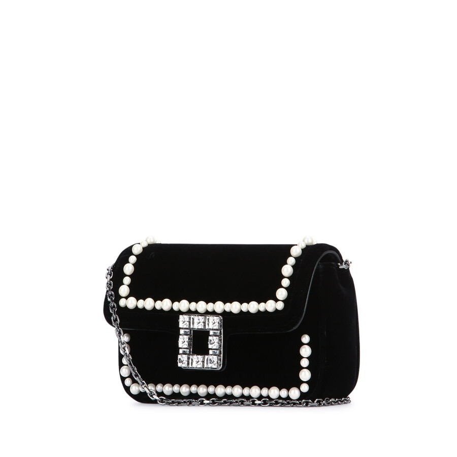 Roger Vivier Jeu De Fille Clutch Bag In Black