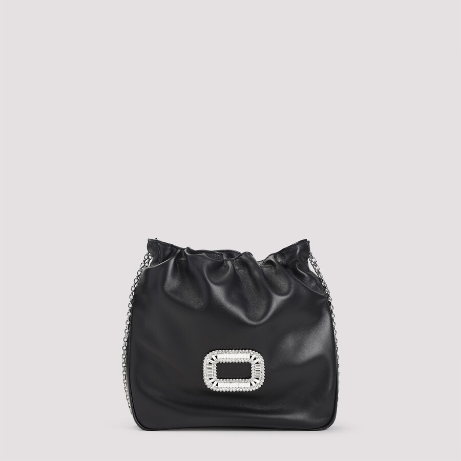 Roger Vivier Pilgrim Pocket Mini Clutch In Black