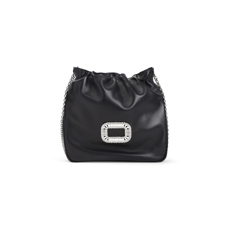 Roger Vivier Pilgrim Pocket Mini Clutch In Black