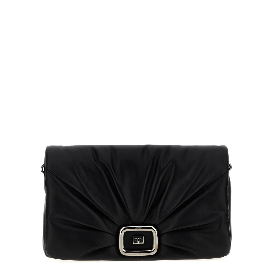 Roger Vivier Viv Choc Large Shoulder Bag In Black