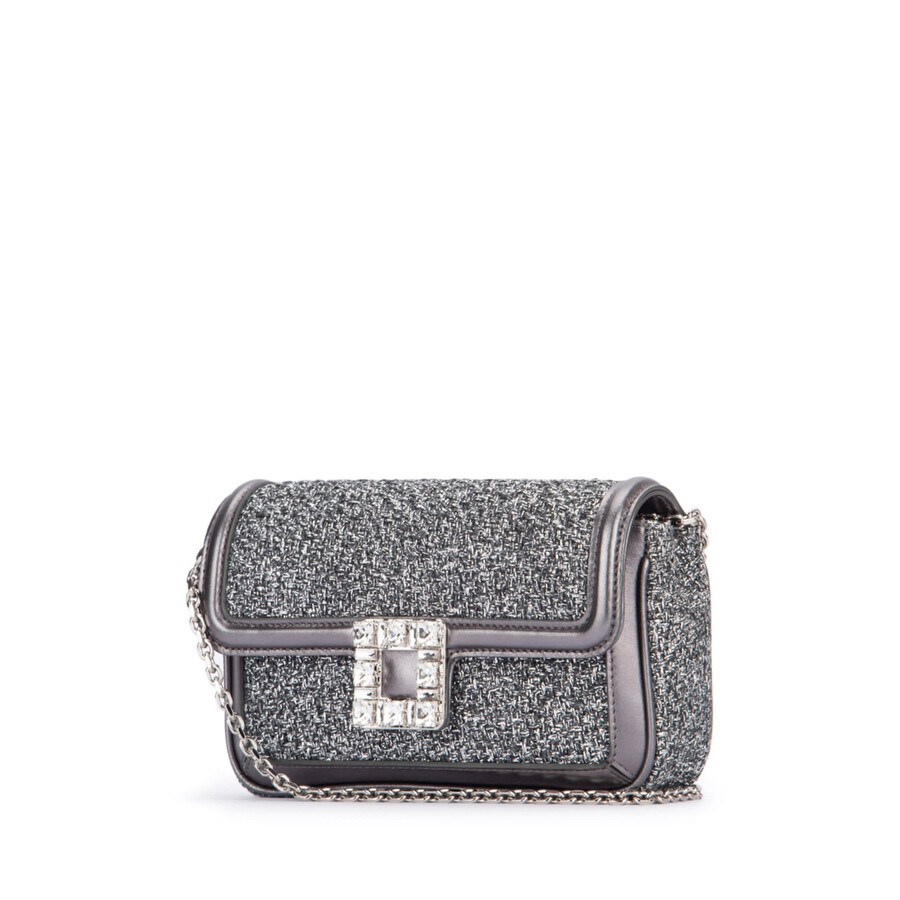 Roger Vivier Women's Viv Jeu De Fille Clutch In Silver