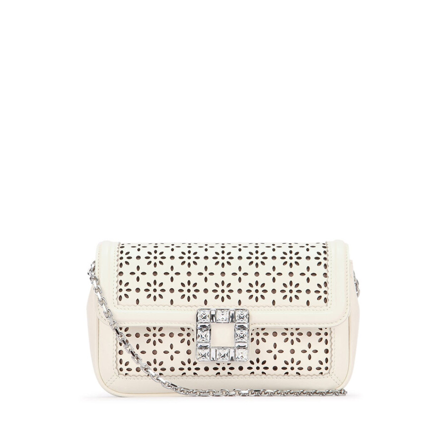 Roger Vivier Viv Jeu De Fille Daisy Bag In Metallic