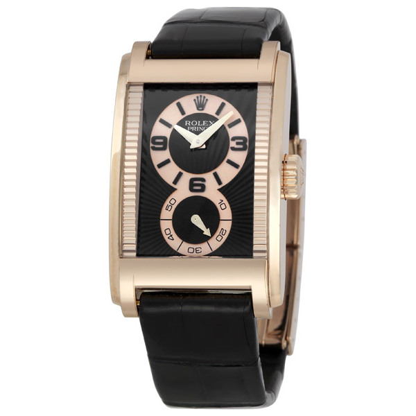 Cellini Prince Black Dial Leather Strap Men's Watch 54425