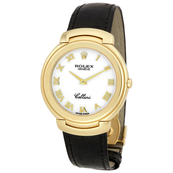 Cellini White Roman Dial Black Leather Stap Watch 66238WRL