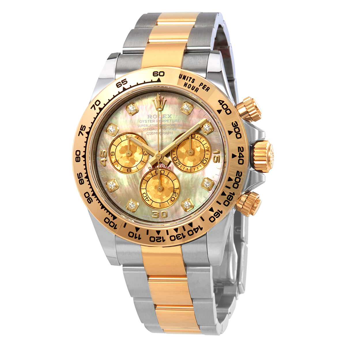 Cosmograph Daytona Black Mother Of Pearl Diamond Dial Men's Watch