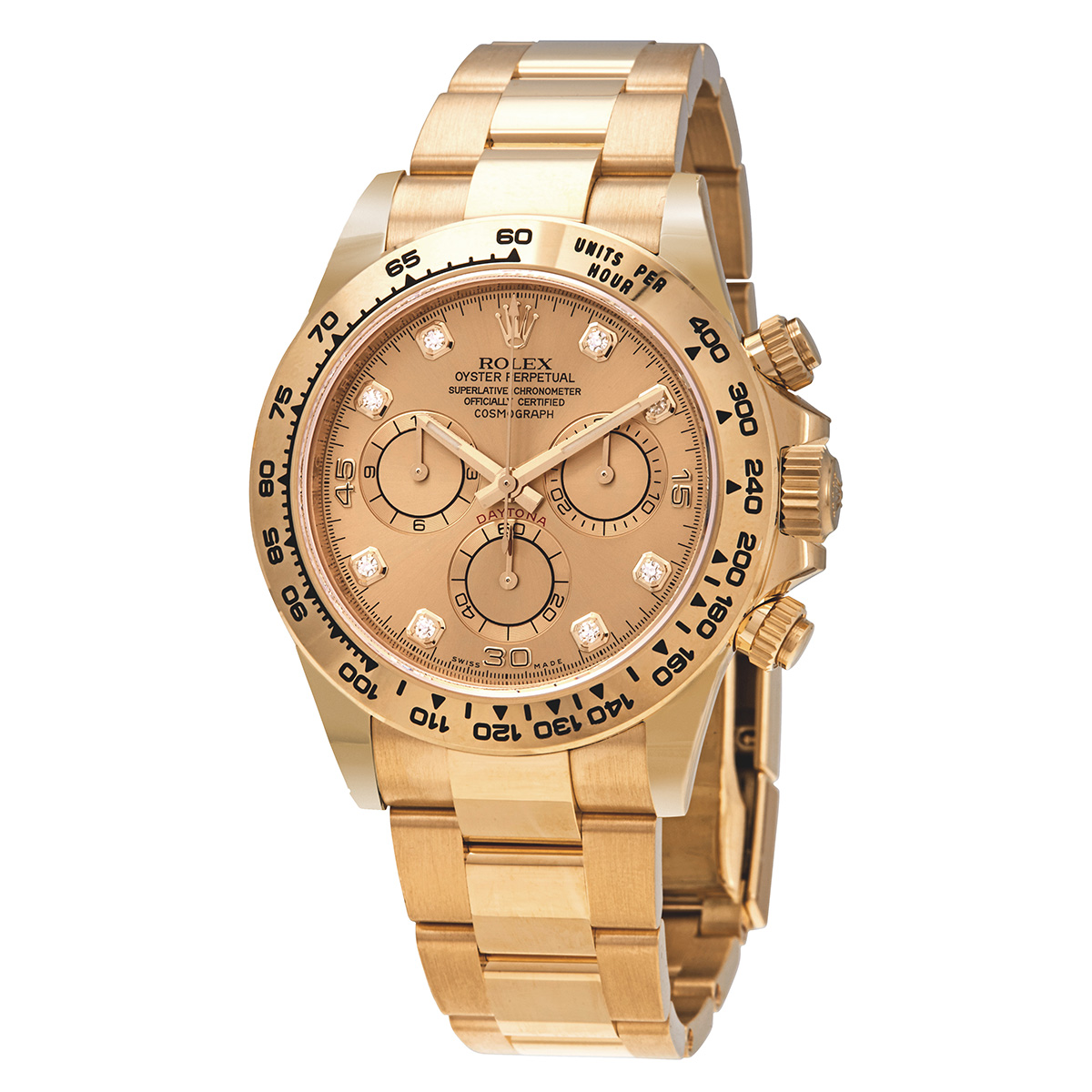 Cosmograph Daytona Champagne Diamond Dial Automatic Men's Watch