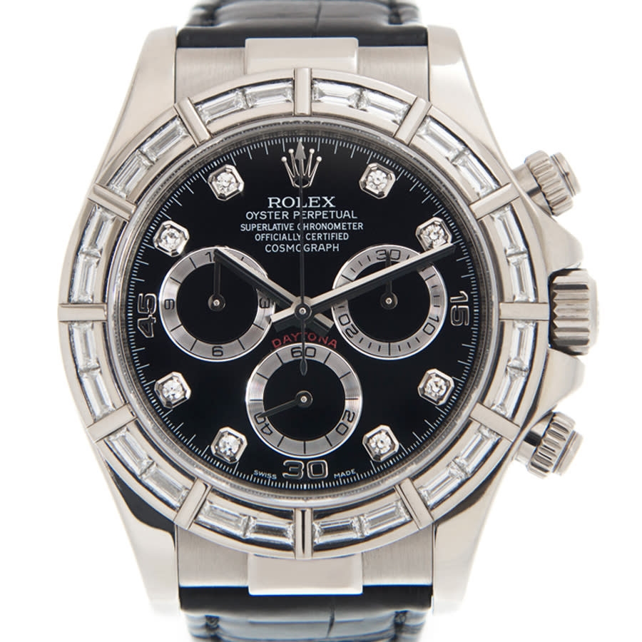 Rolex Cosmograph Daytona Chronograph Diamond Black Dial Men's Watch 116589BLADL