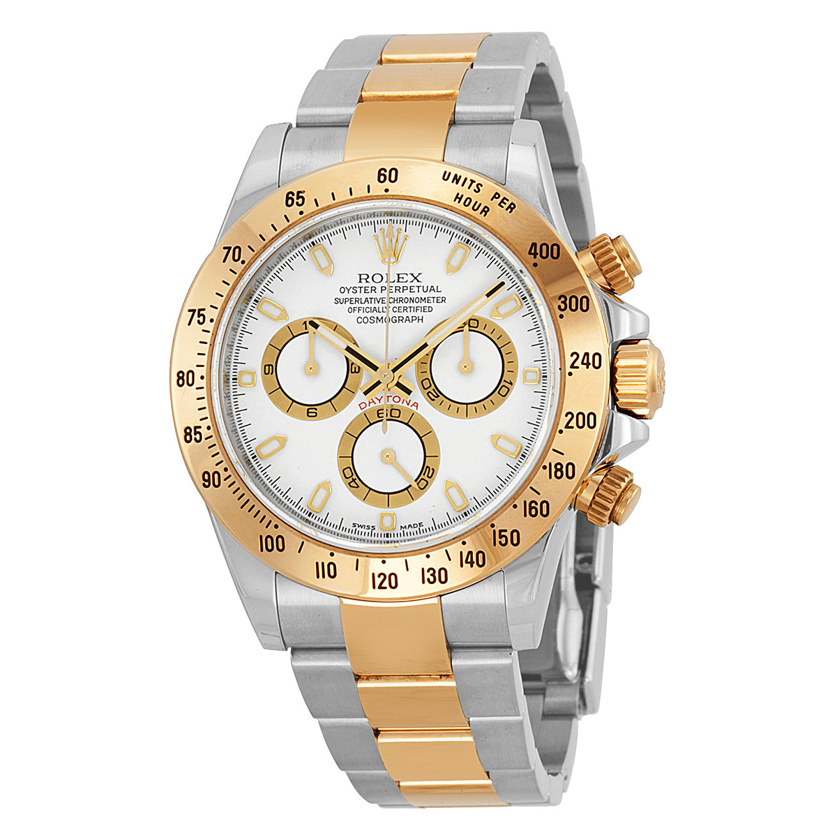 Rolex Cosmograph Daytona White Dial Stainless steel and 18K Yellow Gold Oyster Bracelet Automatic Men's Watch 116523WSO
