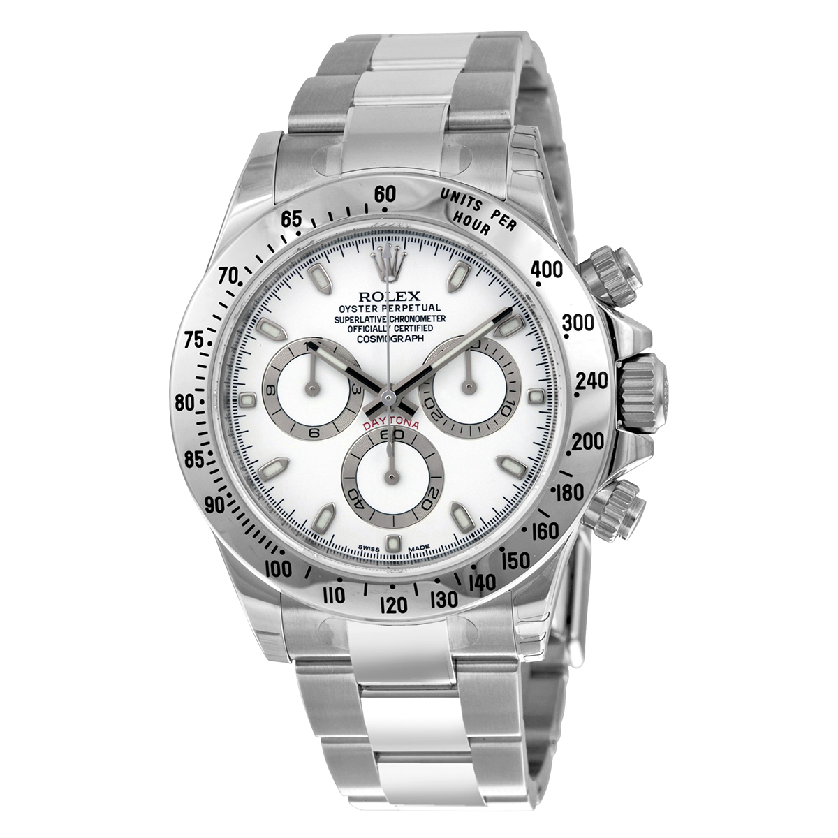 Rolex Cosmograph Daytona White Dial Stainless Steel Oyster Bracelet Automatic Men's Watch 116520WSO