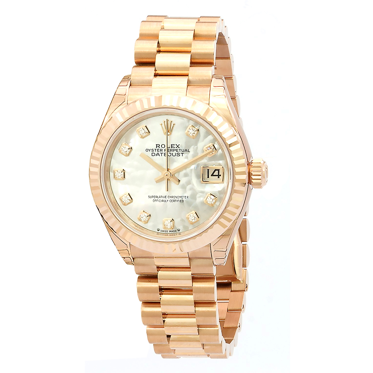 Rolex Datejust 28 Automatic Diamond Mother Of Pearl Dial Ladies Watch 279175MDP