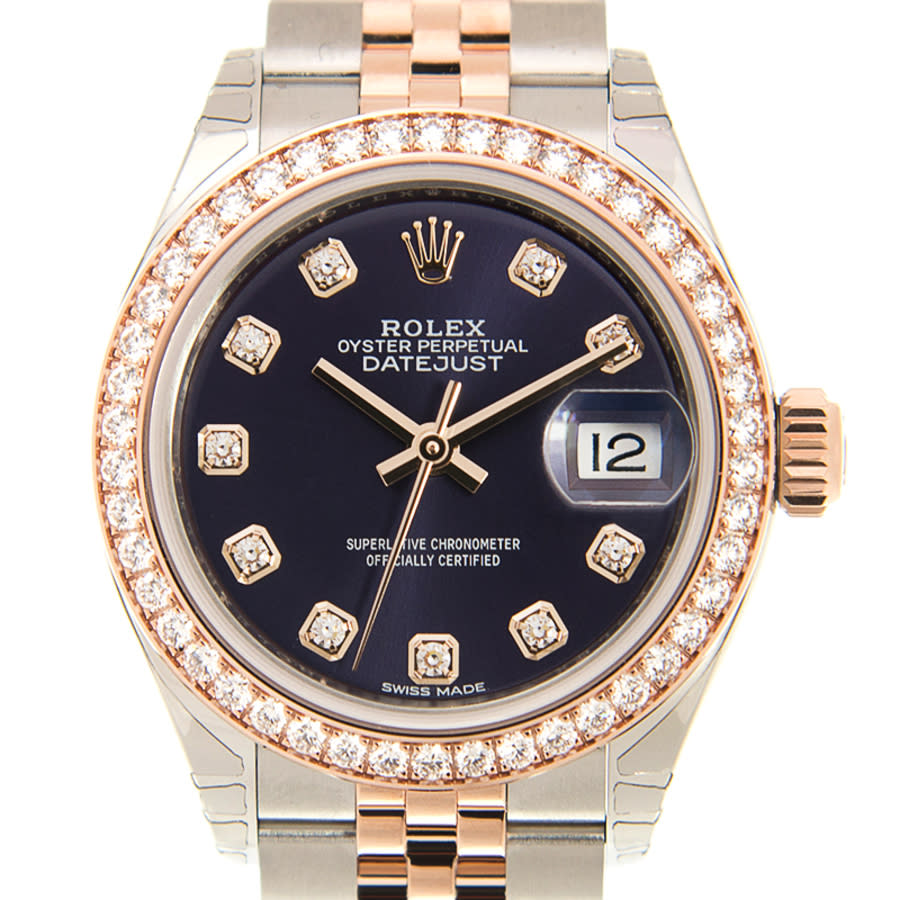 Rolex Datejust 28 Automatic Diamond Purple Dial Ladies Watch 279381AUDJ