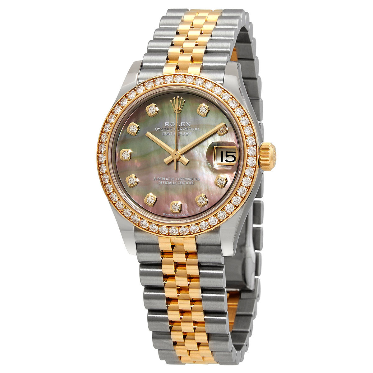 Rolex Datejust 31 Automatic Diamond Black Mother of Pearl Dial Ladies Watch 278383BKDJ