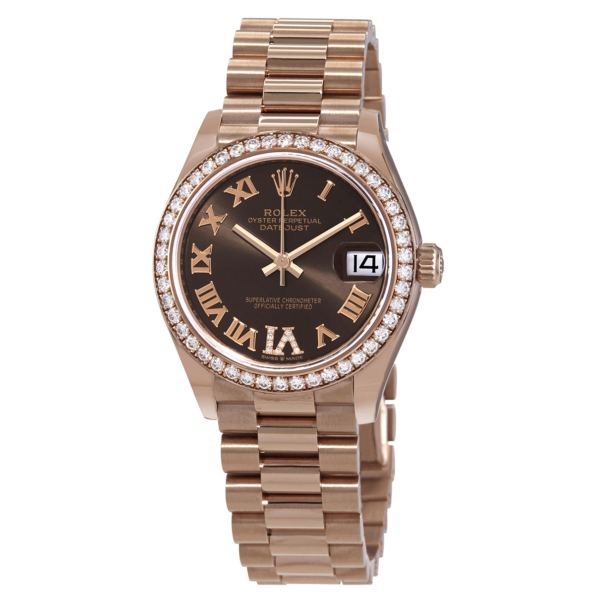 Rolex Datejust 31 Automatic Diamond Brown Dial Ladies Watch 278285CHRP